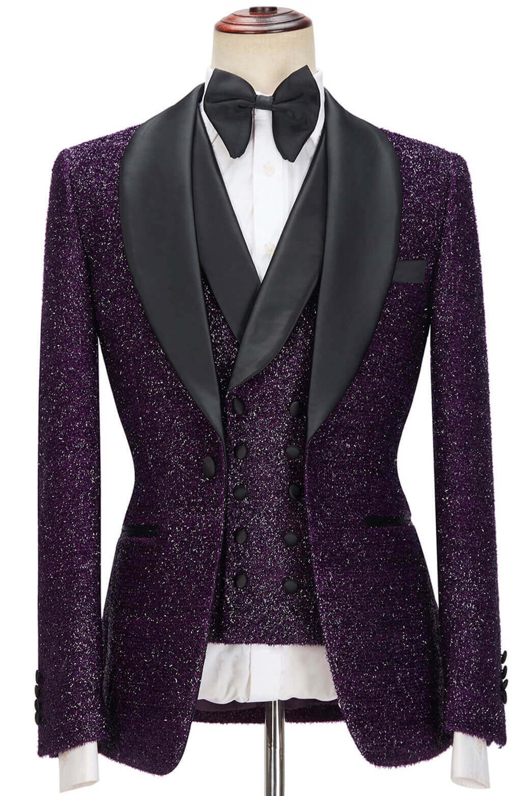 purple 3 piece suit