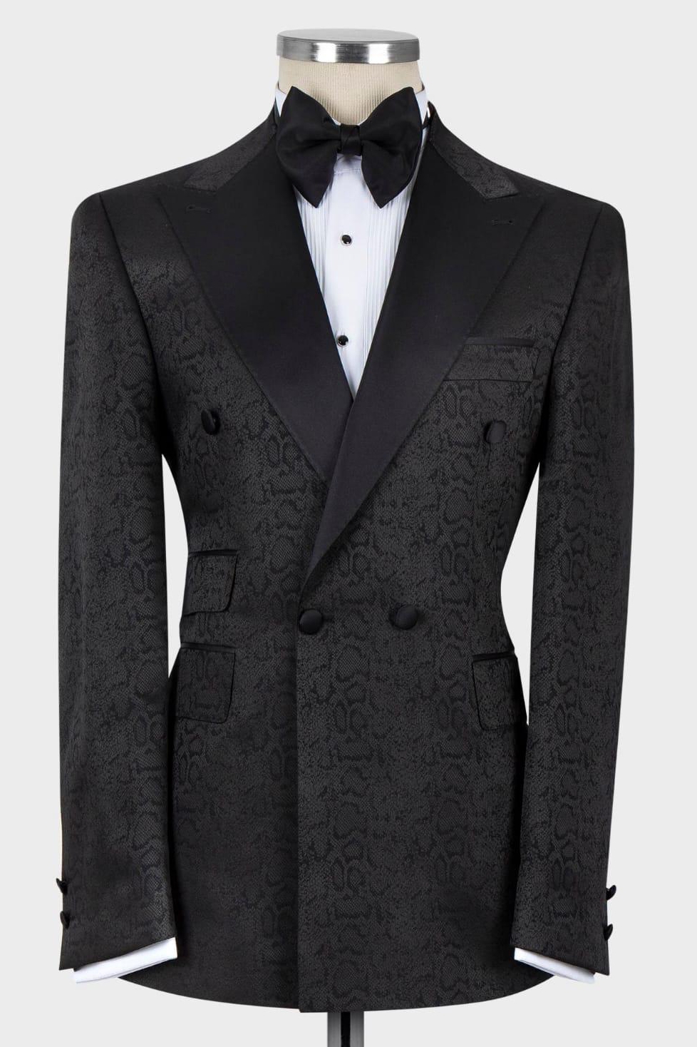 black Jacquard suit
