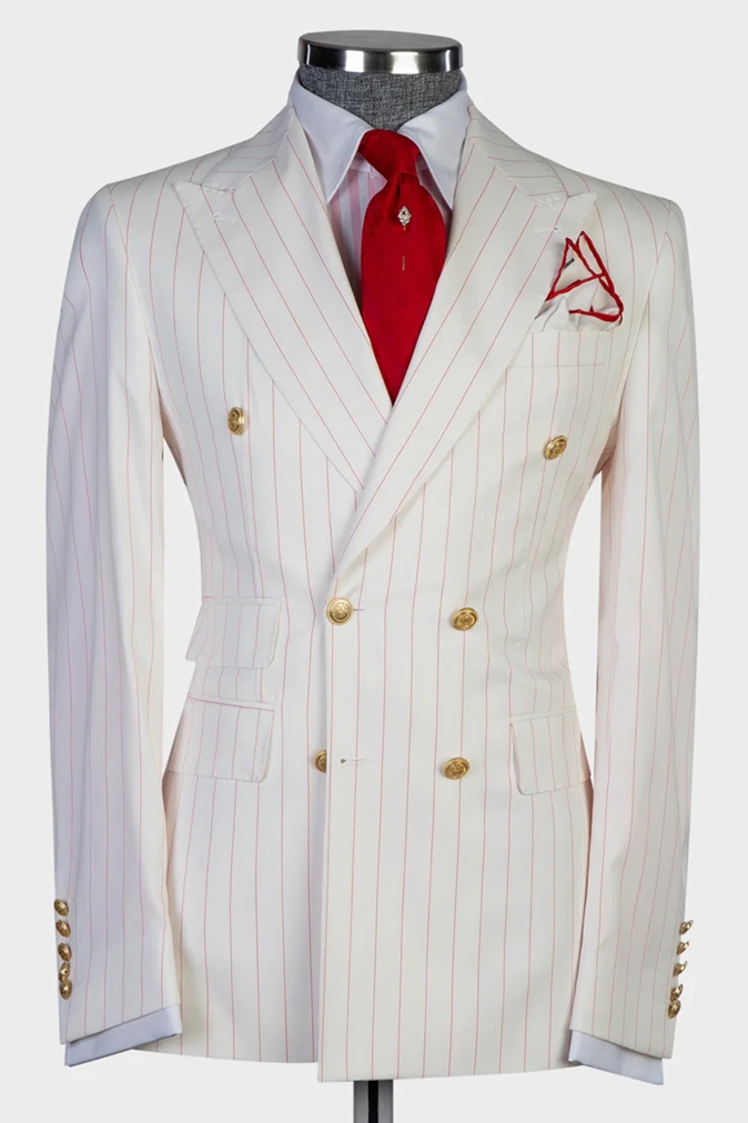 white stripe suit