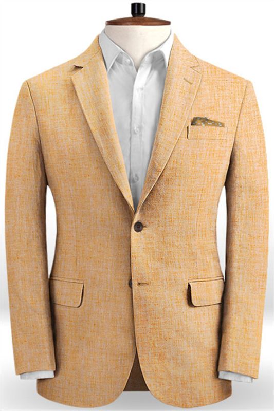 Causal Beach Linen Prom Suit | Newest Two Pieces Blazer Men Tuxedos