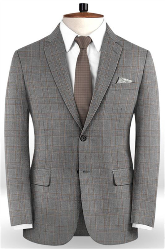 Bespoke Checker Men Suits | Classic Two Pieces Tuxedo Online