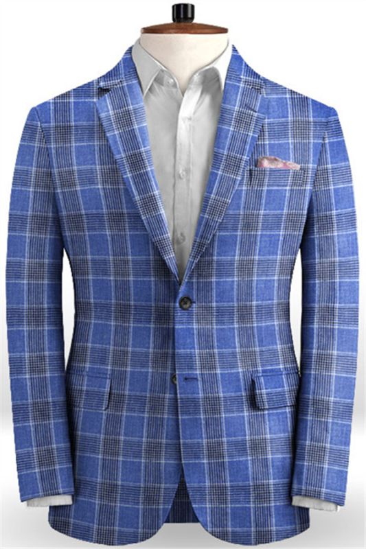 Newes Plaid Formal Tuxedo for Men | Linen Business Men Suits