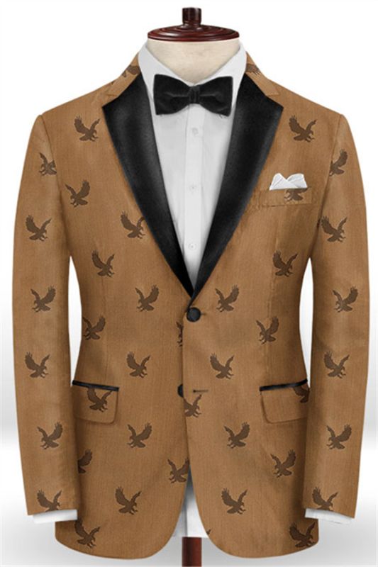 Brown Two Pieces Prom Suits Online | Bespoke Notched Lapel Men Suits Blazer