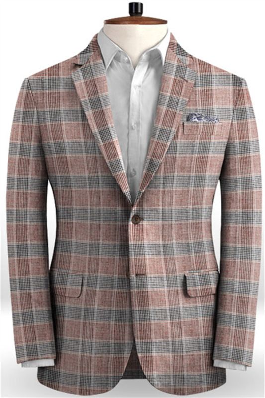 Grid Jacket Tuxedo | Business Notch Lapel Men Suits