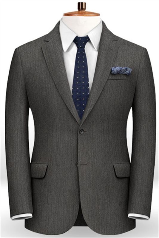 Customized Classic 2Pcs Men Suit Set | High-end Solid Color Slim Business Tuxedo