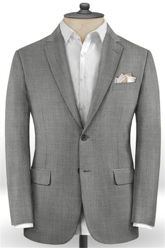 Gray Business Men Suits Online | Notched Lapel Slim Fit Tuxedo