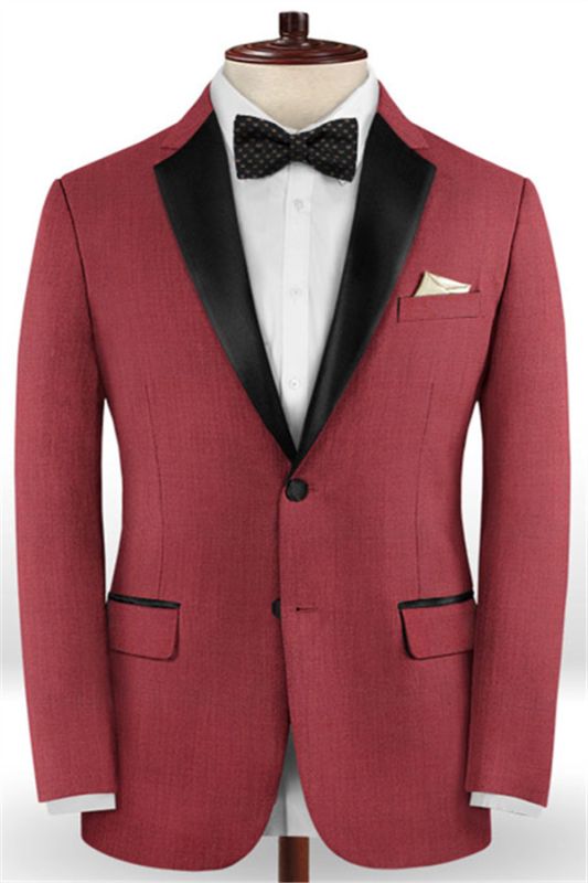 Slim Fit Red Two Pieces Tuxedos | Evening Party Prom Casual Two Pieces Men Suits