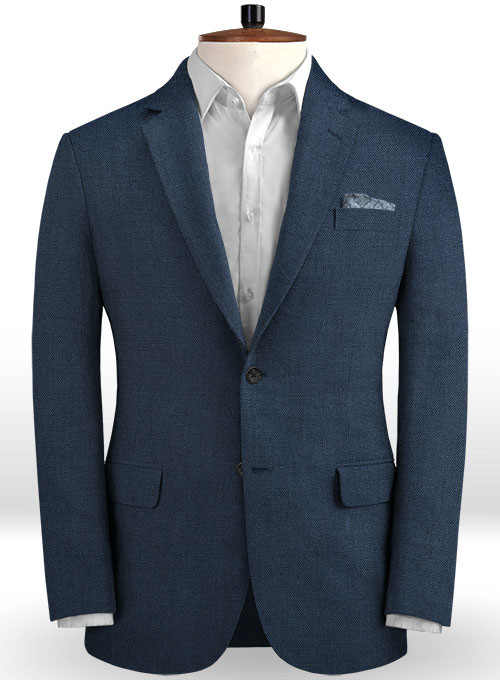 Dark Blue Linen Beach Wedding Tuxedos | Men Suits for Wedding Man Outfit 2 Piece