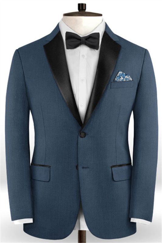 Navy Blue Notched Lapel Men Suits for Business | Two Pieces Prom Tuxedos