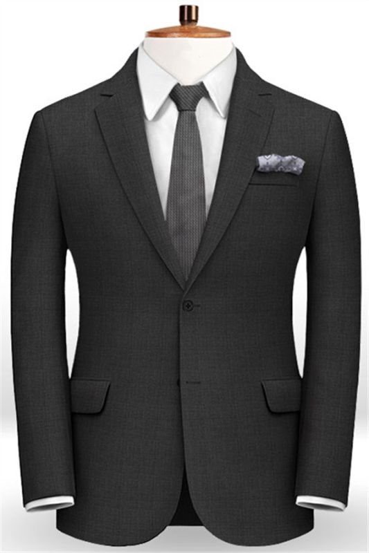 Black Mens Suits with 2 Pieces | Best Man Business Woolen Blazer Tuxedo