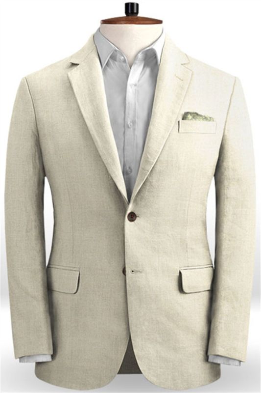 Khaki Notched Lapel Wedding Suits | Slim Fit Casual Two Pieces Tuxedos