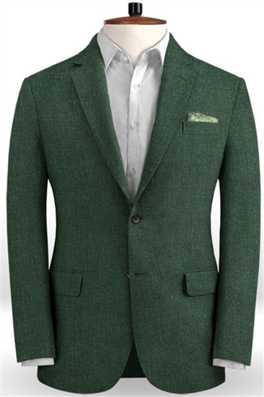 Dark Green Two Buttons Prom Outsfits | Notched Lapel Men Suits Online