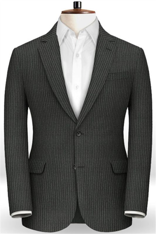 Black Notched Lapel Men Suits | Striped Formal Business Tuxedo for Men