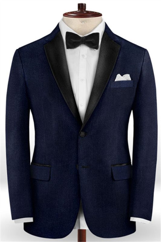 Dark Blue 2 Piece Latest Designs Men Suits | Notched Lapel Slim Fit ...
