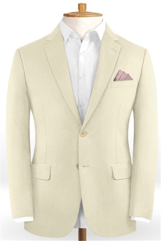 Cream Formal Mens Suits Wedding Tuxedos | Grooms Bride Men Blazers Outfits Sets