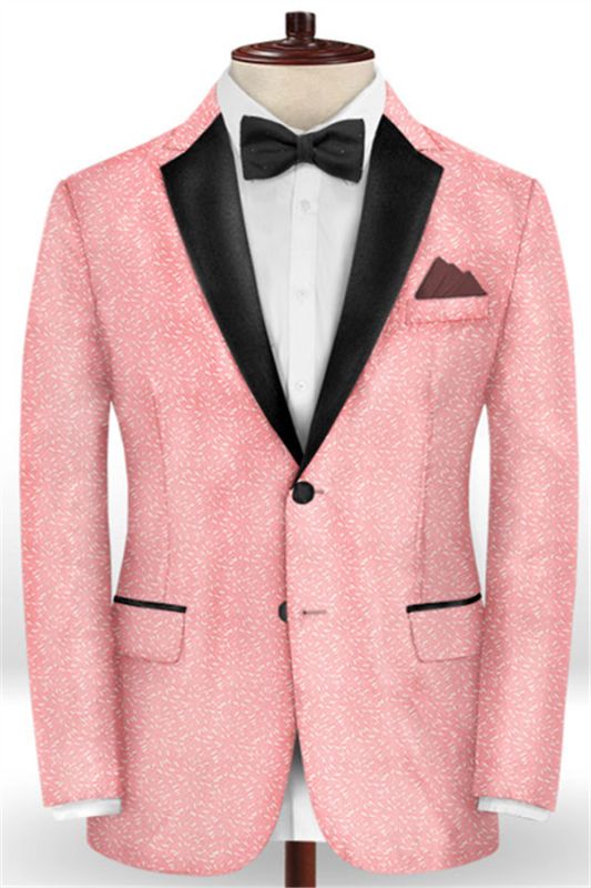 Cheap Pink Printed Men Suits | Bespoke Prom Outfits Tuxedo Online
