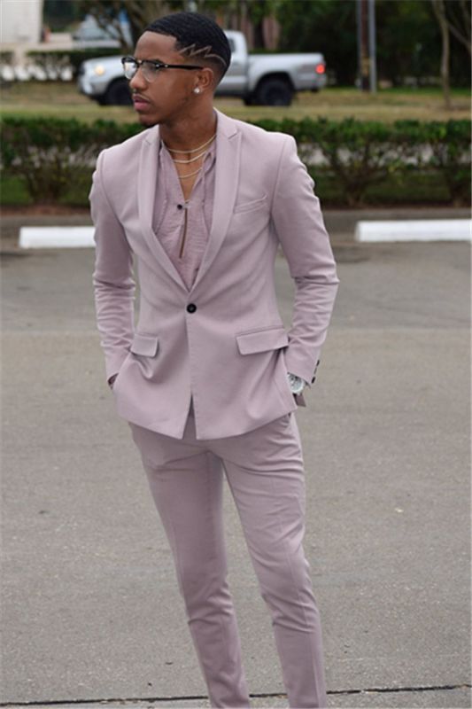 Pink Slim Fit Prom Party Suit | One Button Fashion Men Suit