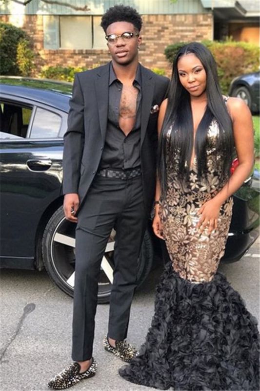 Handsome Black Two Piece Prom Suits ...