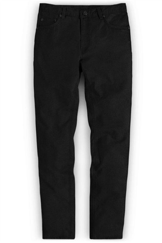 Thick Men Business Black Slacks with Zipper Fly