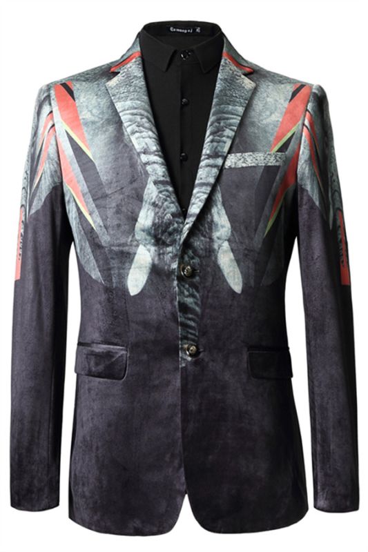 Carter Patterned Fashion Black Bespoke Blazer Jacket for Boy
