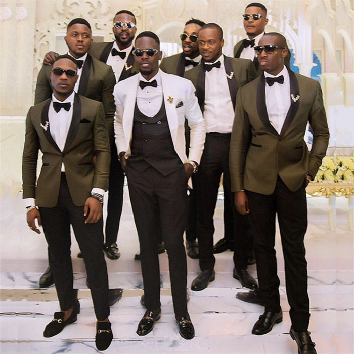 olive green bridesmaid dresses with groomsmen Olive green dresses. YES!