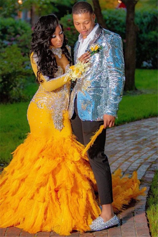 Glitter Silver Sequins Two Piece Fashion Prom Mens Suits