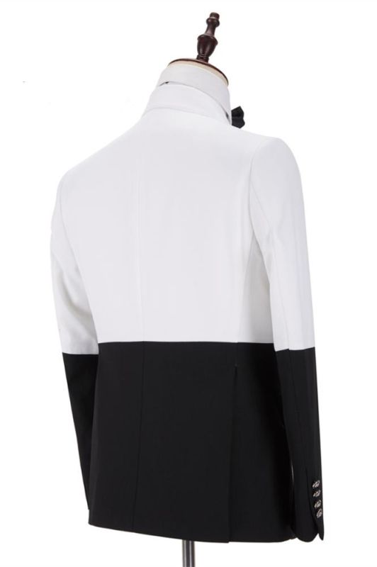 Jorge Simple White and Black Double Breasted Men Suits Online