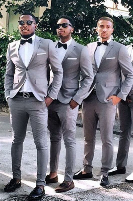 Jeremiah Gray Slim Fit One Button Groomsmen Suits for Wedding