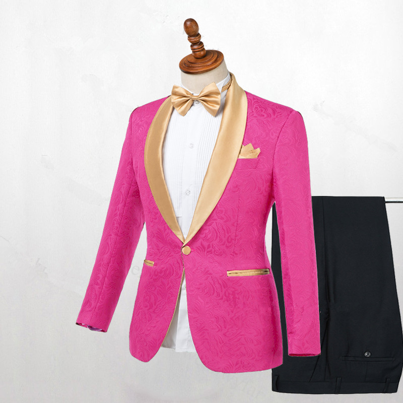 Wedding Suit One Button Slim Fit Suit Miguel Hot Pink One Button