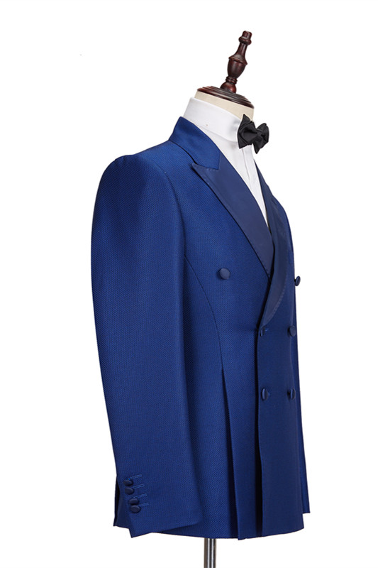 Martin Royal Blue Double Breasted Two-Piece Business men Suits ...