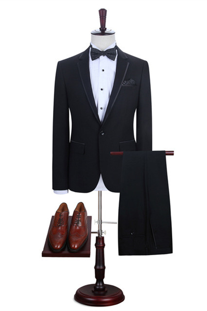 Manuel Simple Black One Button Fashion Men Suits Online