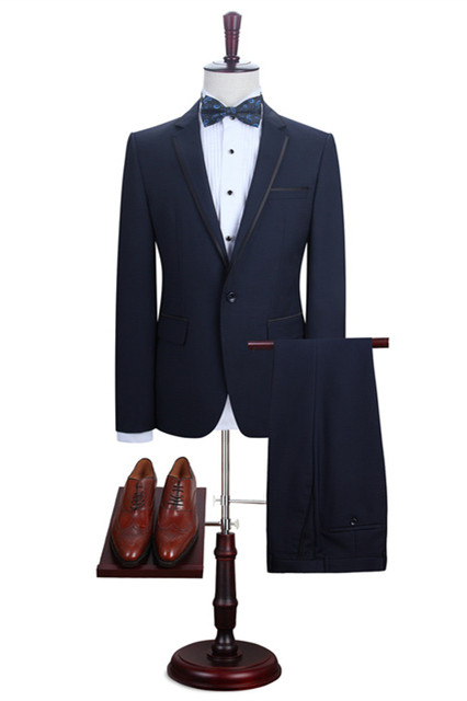 Grayson Dark Navy Notched Lapel Fashion Best Men Suits Online