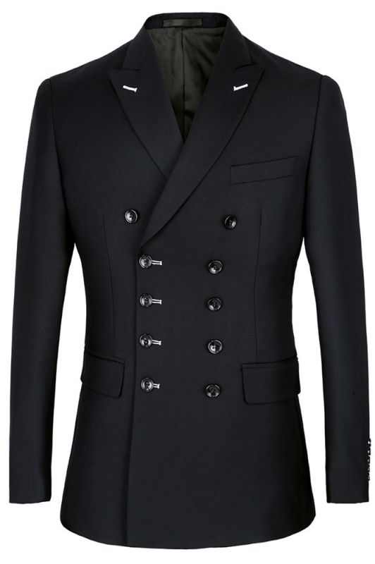 Morgan Handsome Black Slim Fit Double Breasted Business Men Suits