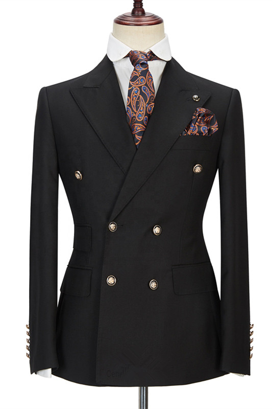 Black Men Suits Online | Peak Lapel Blazer with Double Breasted