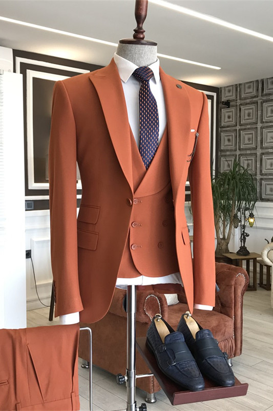 Emmett Fashion Slim Fit Bespoke Peaked Lapel Men's Suits