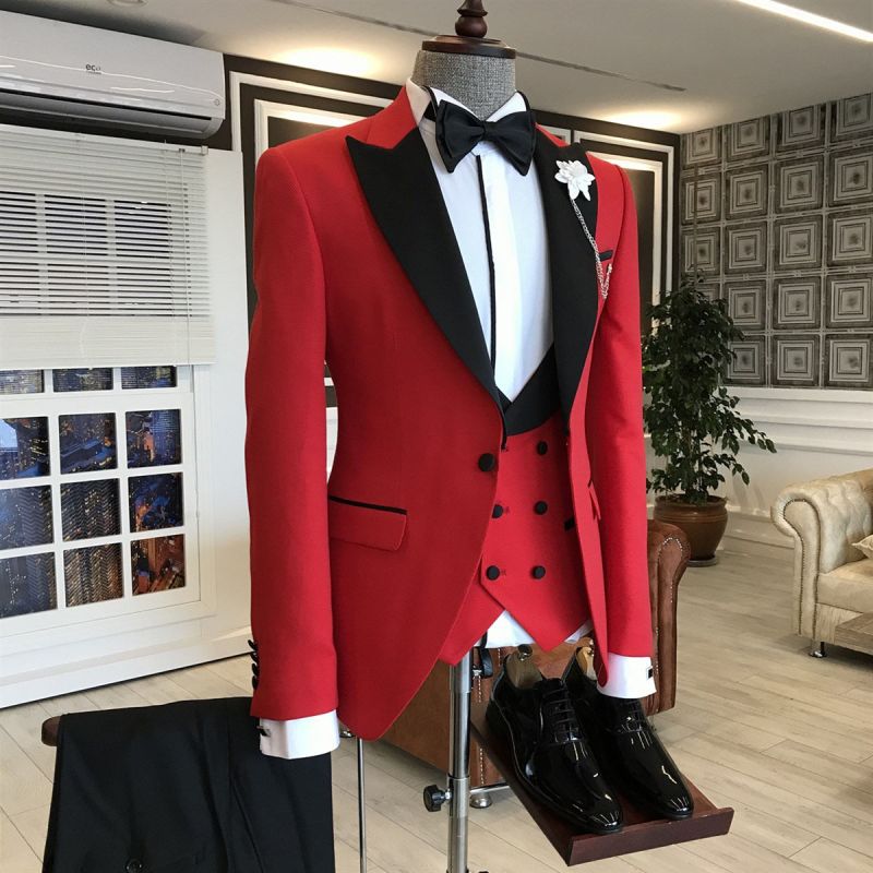 Red and hotsell black prom jacket