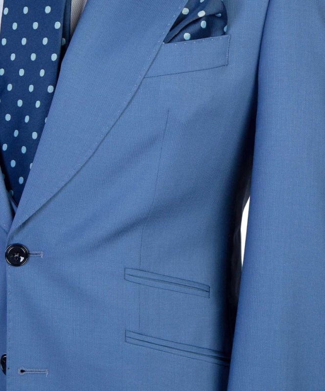 Eliot Modern Blue 3-pieces Peaked Lapel Men Suits For Business ...