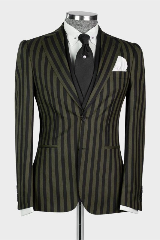 Johnny New Arrival Dark Green Three Pieces Slim Fit Fashion Prom Suits