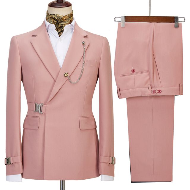 Amazing Pink Slim Fit Prom Outfits for Men Online