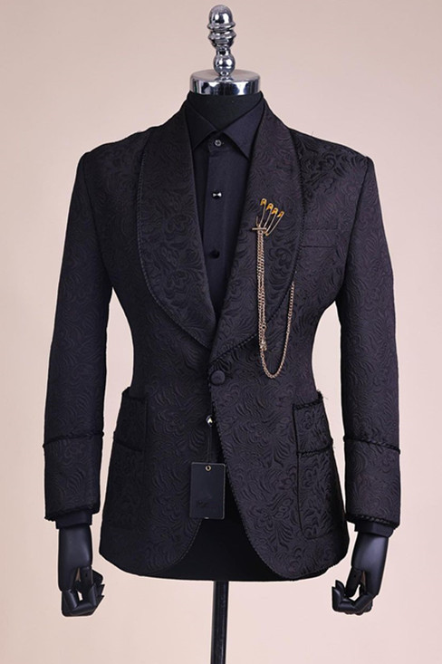 2 Piece Black Shawl Lapel Groomsmen Suit - New Arrival main image 1