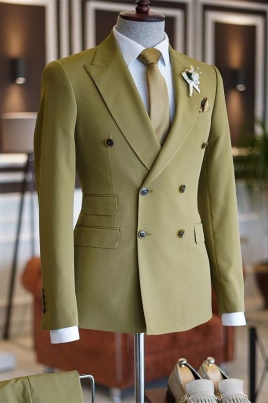 James Peaked Lapel Double Breasted Stylish Men Suits