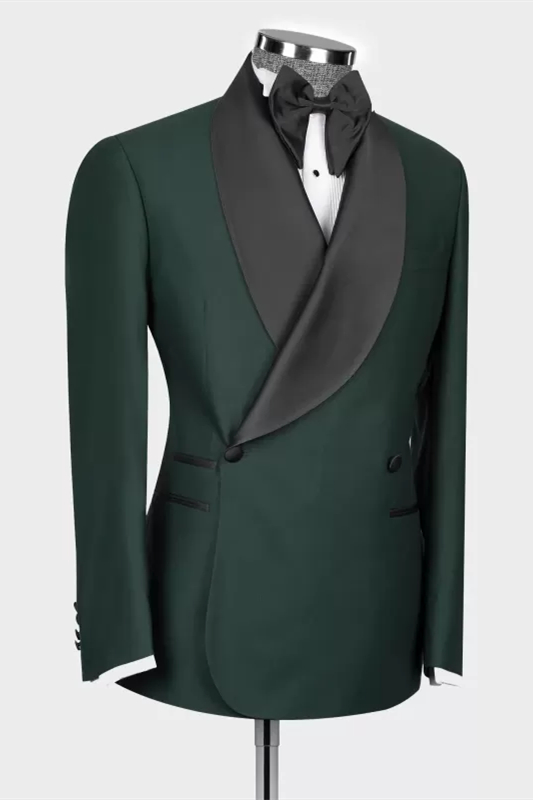 サルセーション　ジャンプスーツ　M ダークグリーン Lance Fashion Dark Green Shawl Lapel Double Breasted Wedding Suits