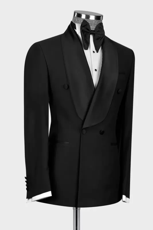 Black 2 Piece Shawl Lapel Women Party Suits main image 0