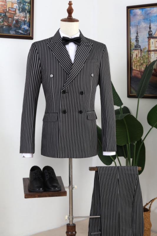 Stylis 2-Piece Peaked Lapel Slim Fit Prom Suit for Boy - Dark Green with Double Breasted main image 1