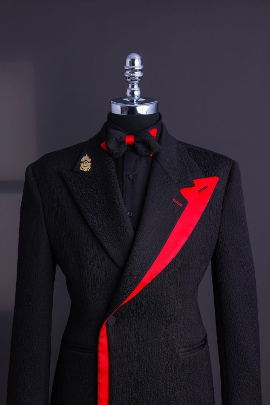 Rachel Special Black Peaked Lapel Slim Fit Prom Suits