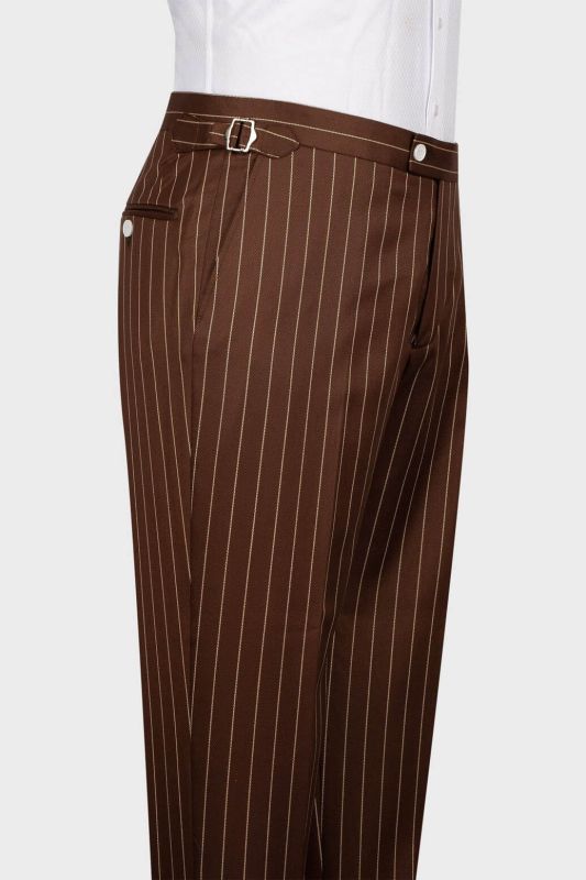light brown fall dress Brown Dress Pants Regular Leg Pleated Pre-hemmed With Cuffs