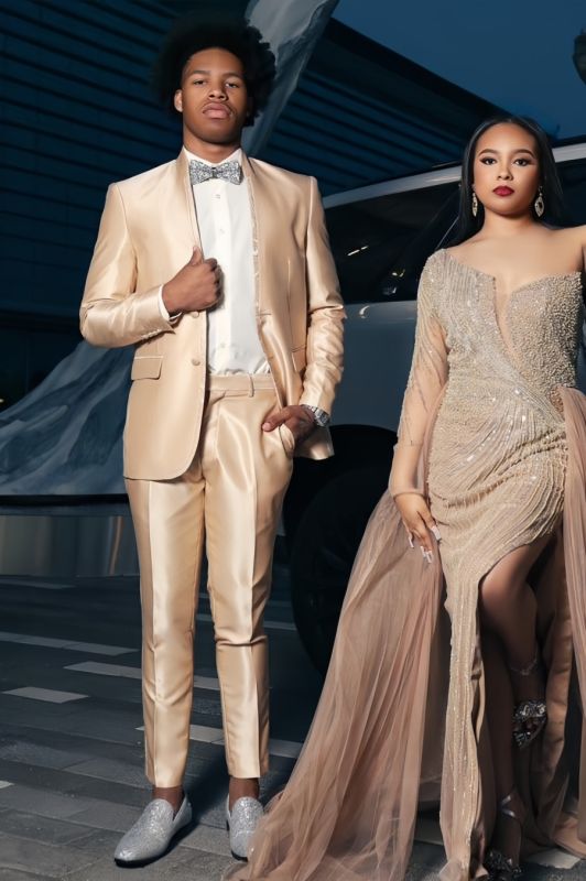 Craig Fancy Champagne Stain Two Pieces Prom Suits