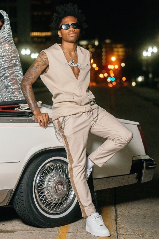 Joyce Handsome Khaki Sleeveless Two Pieces Prom Suits