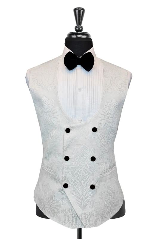 Wonderful White Jacket Double Breasted Vest