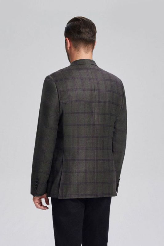 Peak Lapel Dark Grey Cashmere Blended New Blazer Jacket for Men ...